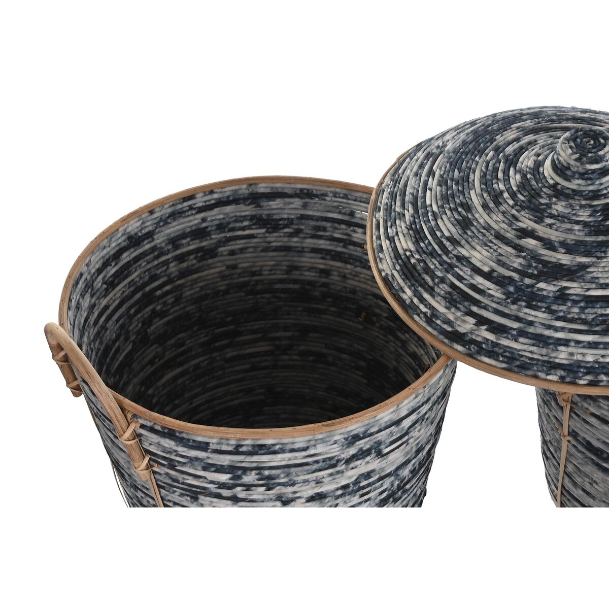 Korb-Set DKD Home Decor Weiß Schwarz natürlich